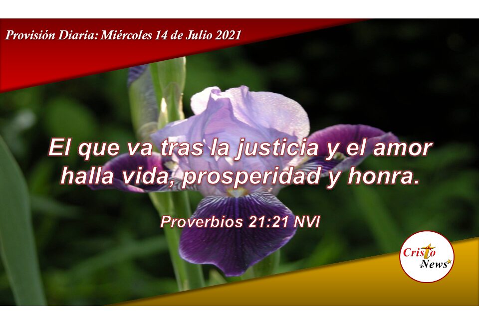 Larga Vida y Prosperidad la halla el justo en la Justicia y Amor de Jesucristo: Provisión Miércoles 14 de Julio de 2021