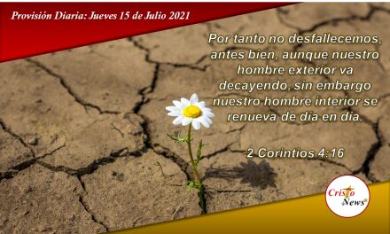 Solo Jesucristo renueva nuestras fuerzas y nos hace firme cada día: Provision Jueves 15 de Julio de 2021