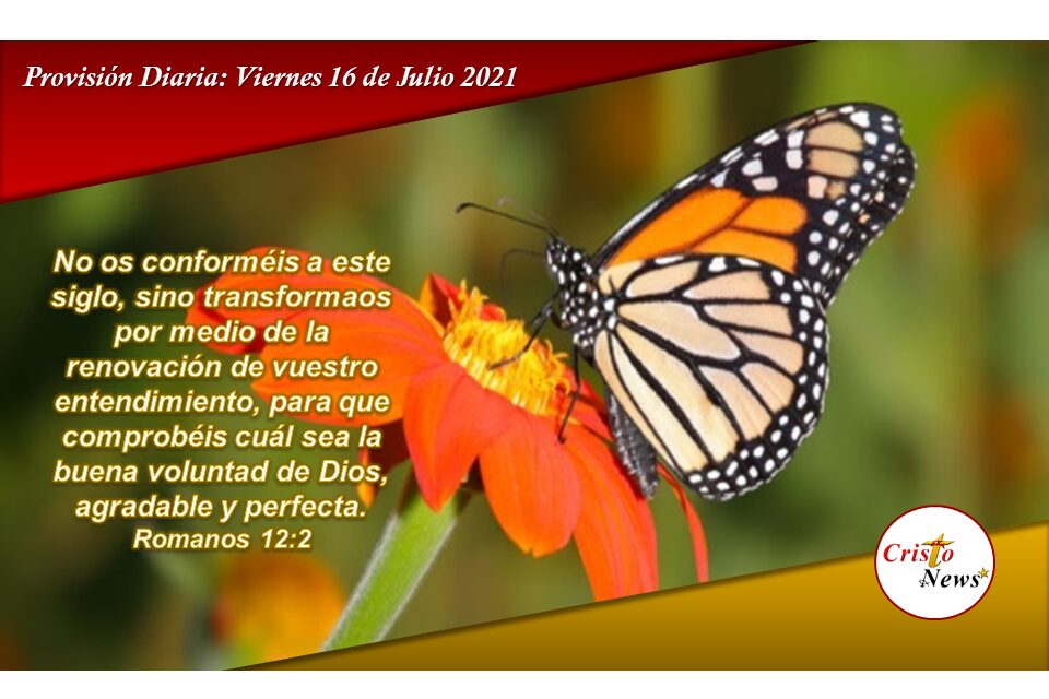 Permitámonos ser transformados por la Voluntad Perfecta y Agradable de Dios: Provisión Viernes 16 de Julio de 2021