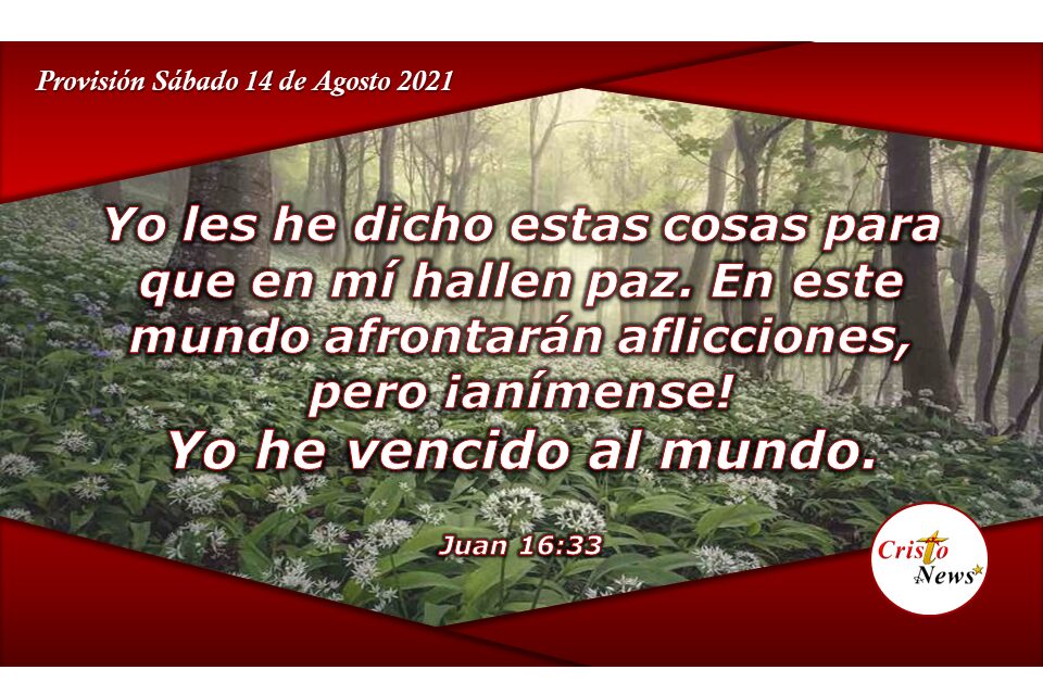 ¡Anímense! En Jesucristo somos vencedores: Provisión Sábado 14 de Agosto de 2021