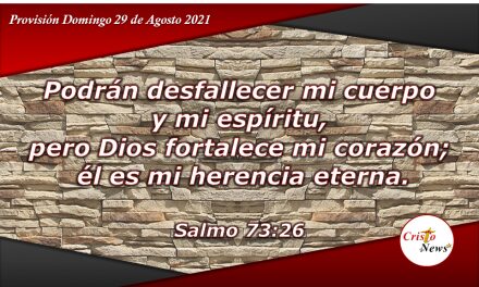 Jesucristo es mí fortaleza en cada paso del camino: Provisión Domingo 29 de Agosto de 2021