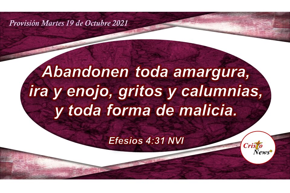 El amor y la humildad en Cristo nos mantiene el corazón limpio y sona de toda malicia: Provisión Martes 19 de Octubre de 2021