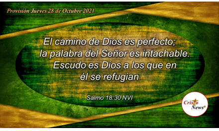 El camino de Dios es perfecto y su escudo en nosotros es Jesucristo: Provisión Jueves 28 de Octubre de 2021
