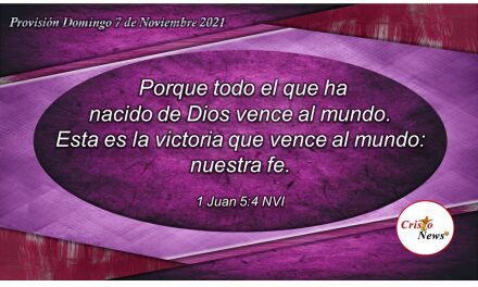 Nuestra fe nos hace nacer de Dios y creer en Jesucristo: Provisión Domingo 7 de Noviembre de 2021