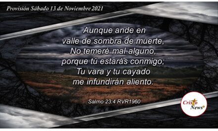 Por Gracia, La Palabra de Dios nos da la fortaleza para no temer y mantener la fe y obediencia en Jesucristo:   Provisión Sábado 13 de Noviembre de 2021