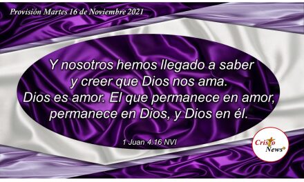 Permanecer en Jesucristo es creer que Dios nos ama: Provisión Martes 16 de Noviembre de 2021