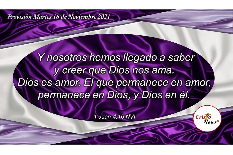 Permanecer en Jesucristo es creer que Dios nos ama: Provisión Martes 16 de Noviembre de 2021