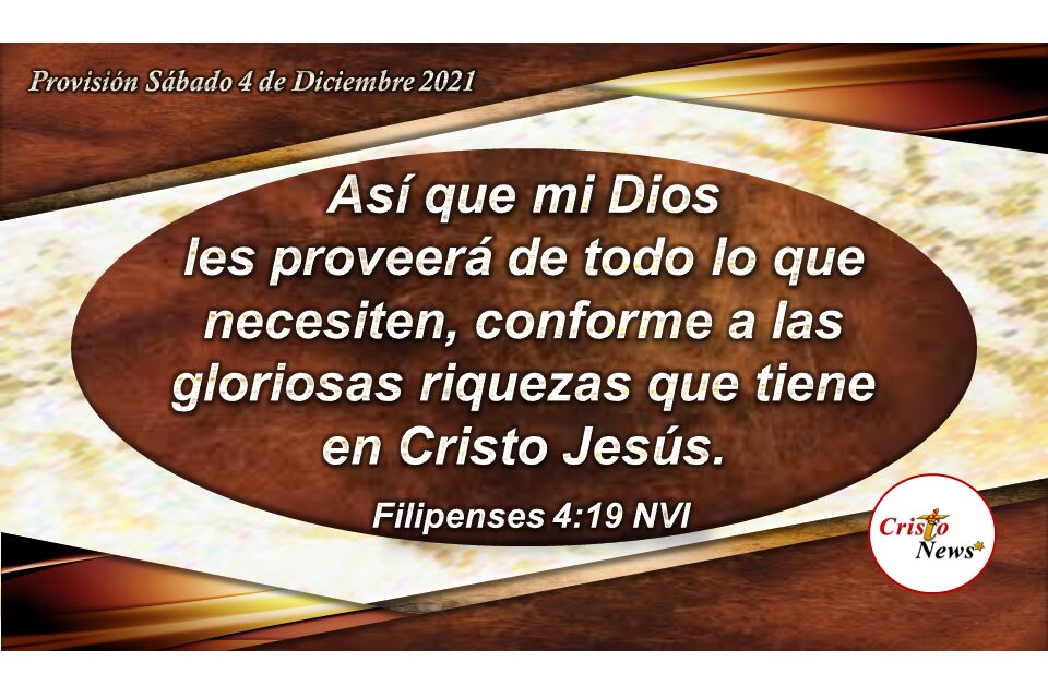 Es voluntad de Dios que Jesucristo sea el maná para este tiempo: Provisión Sábado 4 de Diciembre de 2021