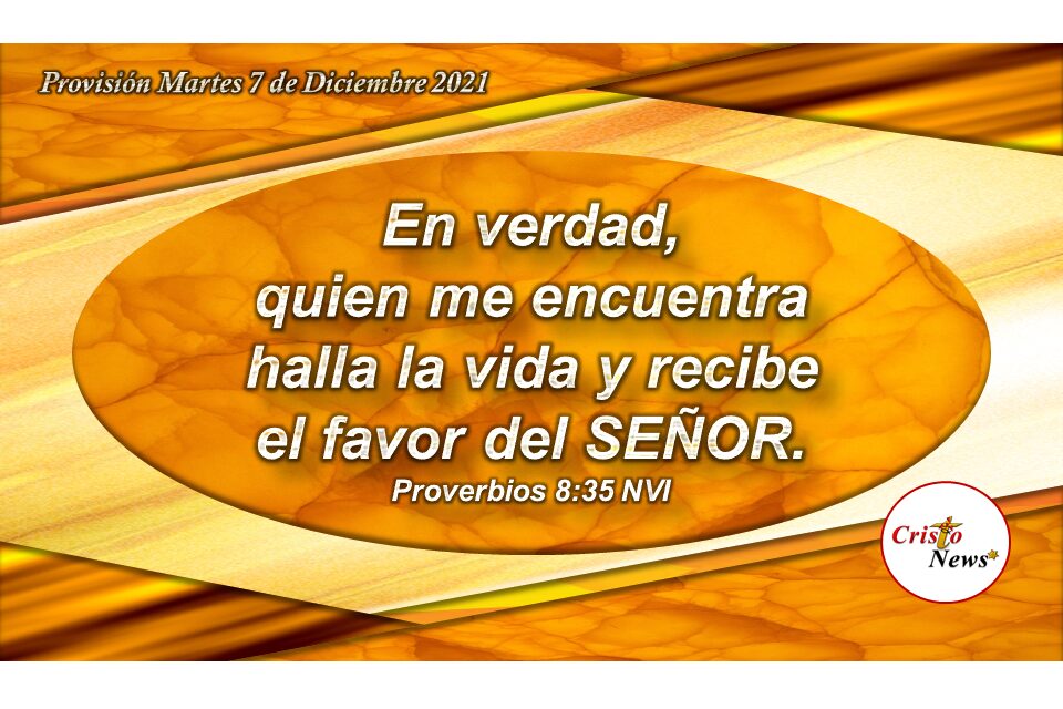 Quien busca la sabiduría encuentra vida y recibe el Favor de Dios: Provisión Martes 7 de Diciembre 2021