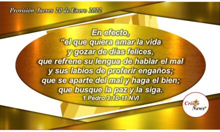 Busquemos la paz que ofrece Jesucristo y sigamos el Camino de la Verdad para tener una vida plena: Provisión Jueves 20 de Enero 2022