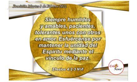 Jesucristo es el vínculo de paz en nuestra vida y voluntad; Provisión Martes 8 de Febrero de 2022