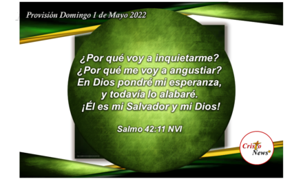 En Dios ponemos toda nuestra esperanza y fe para para que por medio de Jesucristo tengamos paz: Provisión Domingo 1 de Mayo de 2022