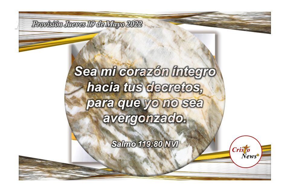 La Palabra de Dios Padre es alimento en principios y valores que mantiene integro nuestro corazón eb verdad y vida a través de Jesucristo: Provisión Jueves 19 de Mayo de 2022