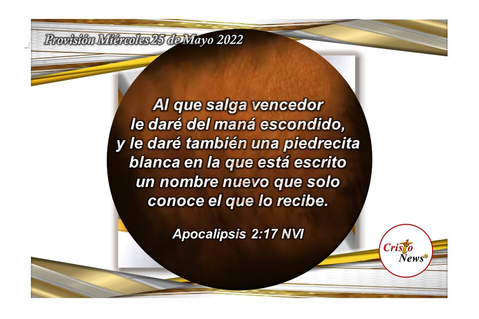 En el amor de Jesucristo somos transformados como hombres nuevos: Provisión Miércoles 25 de Mayo de 2022
