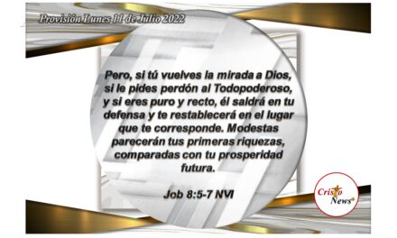 Solo el perdón y el arrepentimiento fortalece la fe obediente en la voluntad de Dios Padre para alcanzar vida en abundancia con visión de esperanza: Provisión lunes 11 de julio de 2022