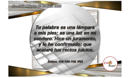Lumbrera es tu Palabra Padre Celestial que fortalece nuestra fe y obediencia a tu voluntad perfecta: Provisión martes 12 de Julio de 2022