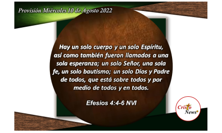 En Jesucristo somos un solo cuerpo y un solo espíritu llamados a una esperanza: Provisión miércoles 10 de Agosto de 2022