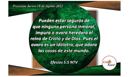 Crecer en humildad a través del amor en Jesucristo: Provisión jueves 18 de Agosto de 2022