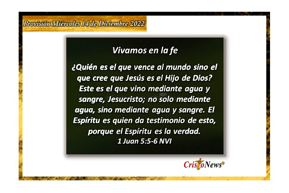 Vivamos en la fe como valientes cristianos a través del Espíritu de Testimonio de Cristo: Provisión miércoles 14 de Diciembre de 2022