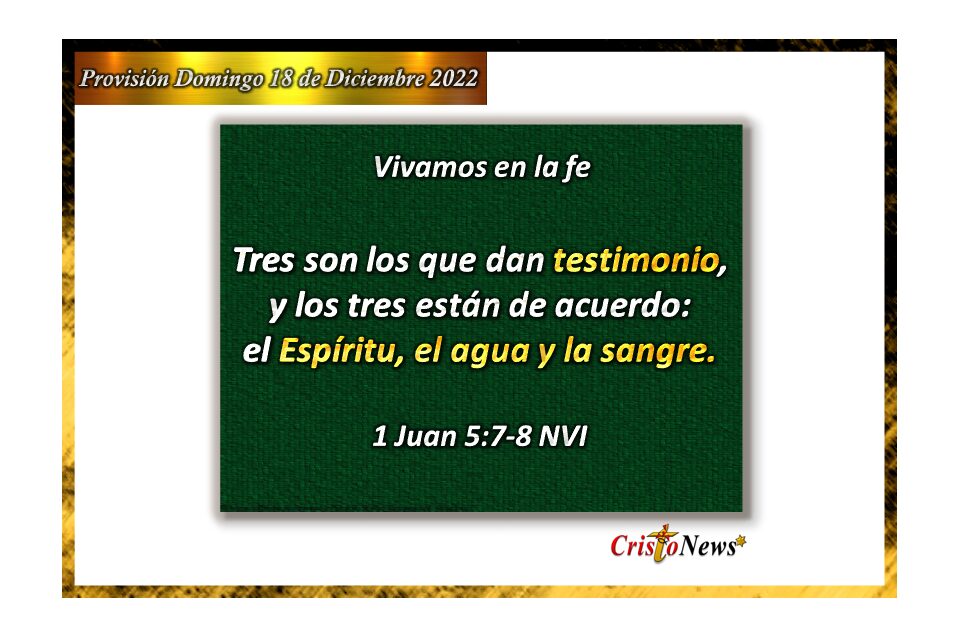 Jesucristo es el verbo que da testimonio en nuestro corazón y mente a través de su sangre y espíritu: Provisión domingo 18 de Diciembre de 2022