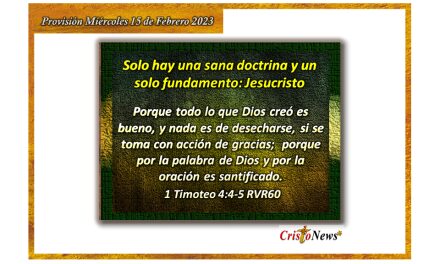 La Palabra de Dios edifica todo lo bueno en nosotros mas cuando se fundamenta en la oración y la sana doctrina: Provisión Miércoles 15 de febrero de 2023